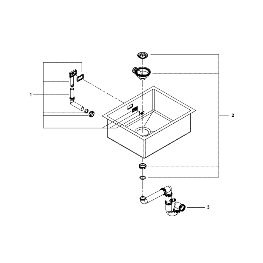GROHE 31726SD0 - Keittiöallas K700 550 × 450 mm, ruostumatonta terästä