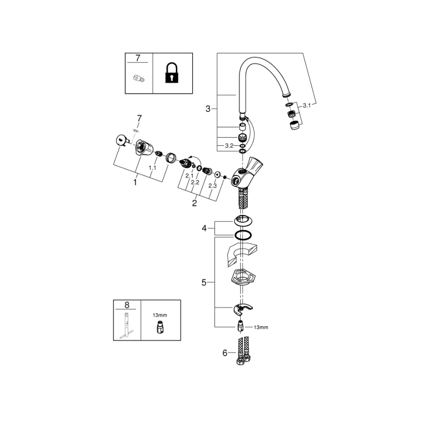 GROHE 31831001 - keittiöhana COSTA L, kiiltävä kromi