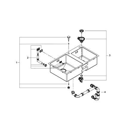 GROHE 31855SD0 - Keittiöallas K700 860 × 500 mm, ruostumatonta terästä