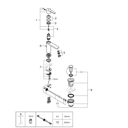 GROHE 32109GL1 - LINEARE pesuallashana, kultainen