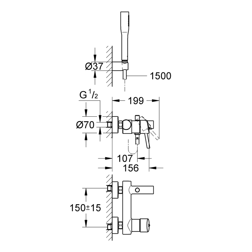 GROHE 32212001 - CONCETTO ammehanasarja, kiiltävä kromi