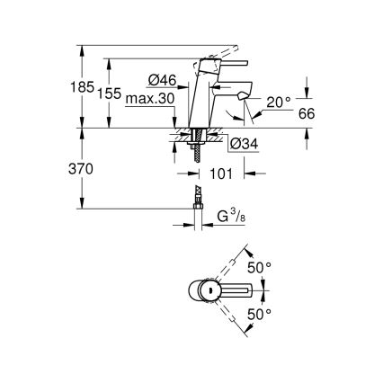 GROHE 3224010E - Pesuallashana CONCETTO DN 15, kiiltävä kromi