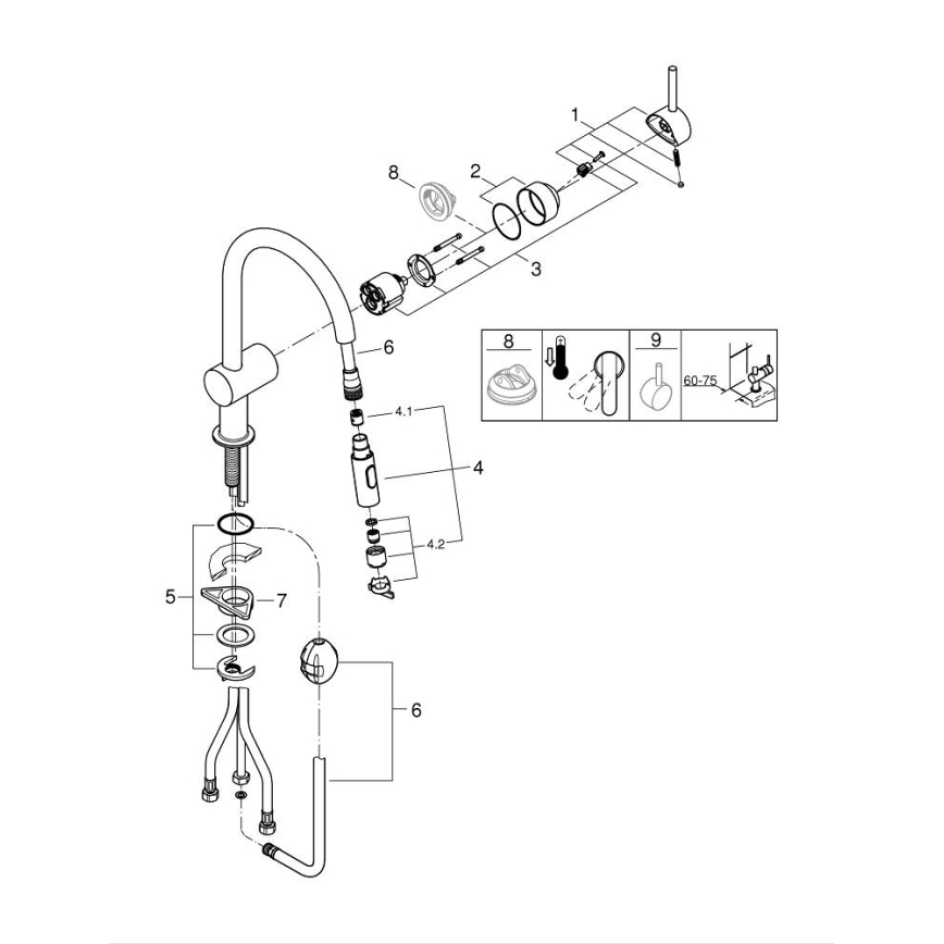 GROHE 32321GN2 - EUROCUBE-keittiöhana, kultainen