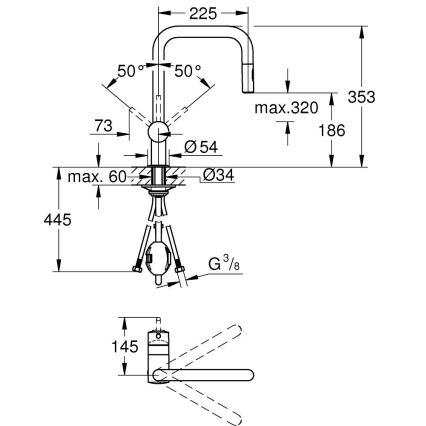 GROHE 32322002 - Keittiöhana A, kiiltävä kromi