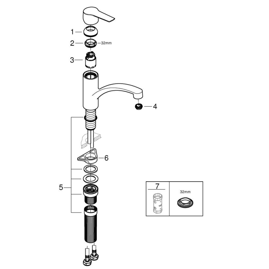 GROHE 324412432 - Keittiöhana START 184 mm, musta