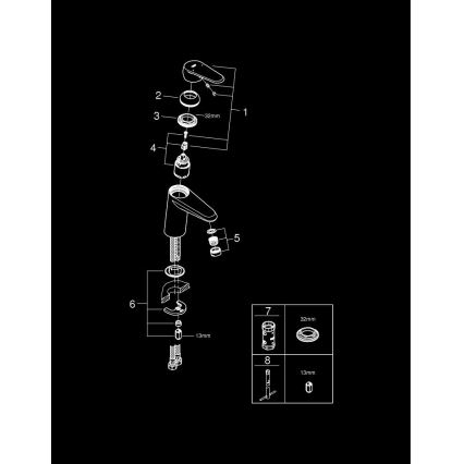 GROHE 3246920E - Pesuallashana EURODISC COSMOPOLITAN, koko S, kromattu