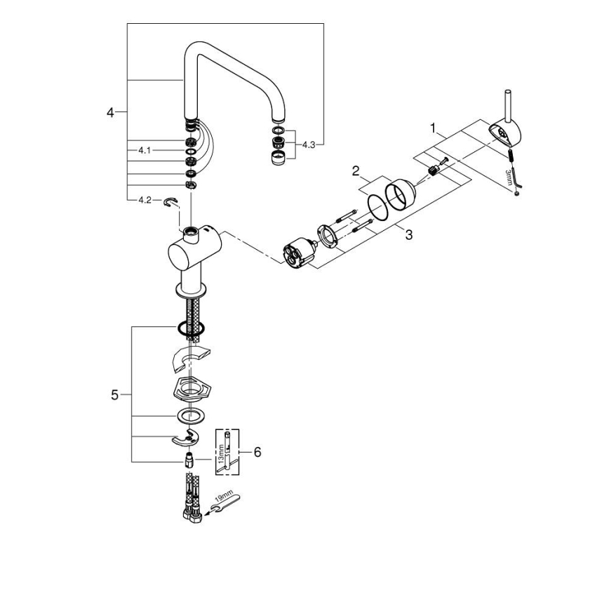 GROHE 32488000 - Keittiöhana A, kiiltävä kromi
