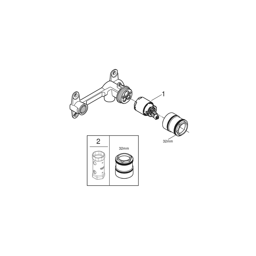 GROHE 32635000 - Sisäänrakennettava sekoitushana DN 15 DR - messinki