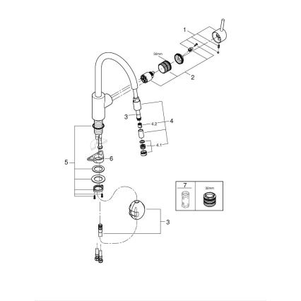 GROHE 32663003 - Tiskialtaan hana CONCETTO 360 mm kiiltävä kromi
