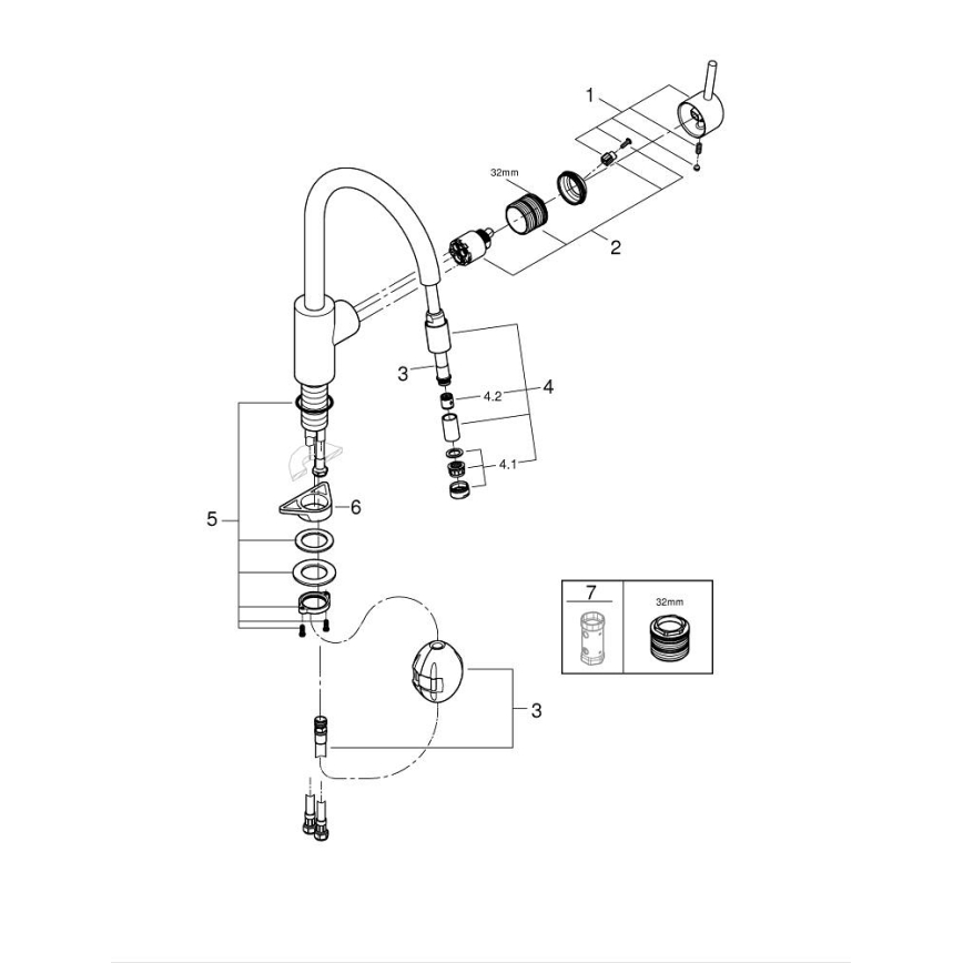 GROHE 32663003 - Tiskialtaan hana CONCETTO 360 mm kiiltävä kromi