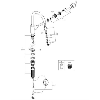 GROHE 32671002 - Keittiöhana FEEL kiiltävä kromi