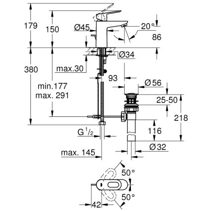 GROHE 32814000 - Pesuallashana BAULOOP, kiiltävä kromi