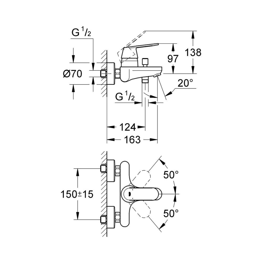 GROHE 32831000 - EUROSMART COSMOPOLITAN ammehana DN 15, kiiltävä kromi