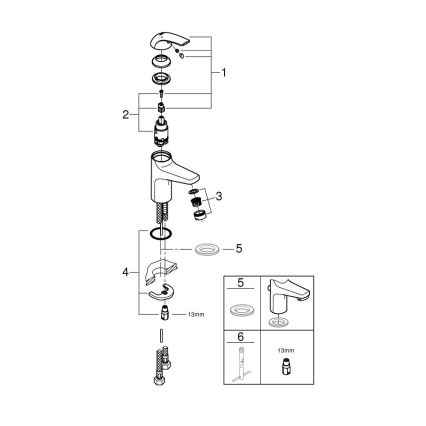 GROHE 32848000 - BAUCURVE-lavuaarihana, kiiltävä kromi