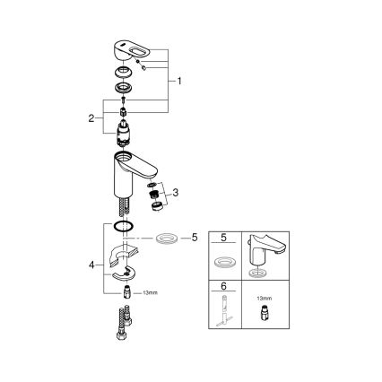 GROHE 32854000 - Pesuallashana BAULOOP kiiltävä kromi