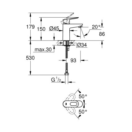 GROHE 32854000 - Pesuallashana BAULOOP kiiltävä kromi