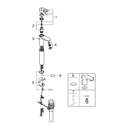 GROHE 32856000 - Pesuallashana BAULOOP 12” kiiltävä kromi