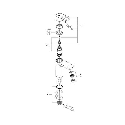 GROHE 32857000 - BAULOOP pöytähana DN 15, kiiltävä kromi