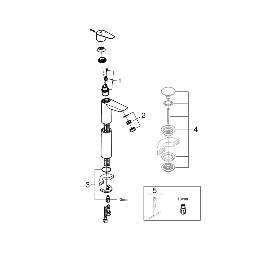 GROHE 32860001 - BAUEDGE pesuallashana 304 mm, kiiltävä kromi