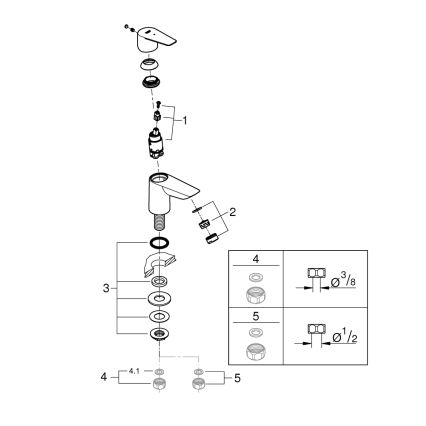 GROHE 32861001 - BAUEDGE 131 mm pöytäkiinnitteinen hana, kiiltävä kromi