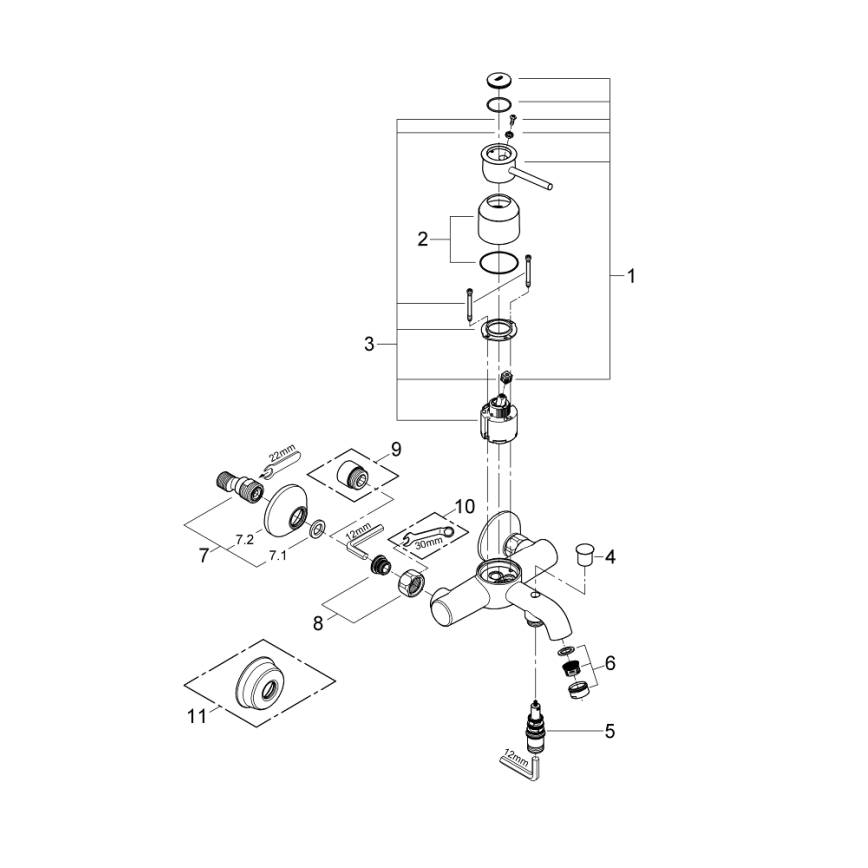 GROHE 32865000 - BAUCLASSIC ammehana DN 15 kiiltävä kromi