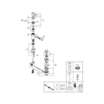 GROHE 32885000 - GET-bidehana DN 15 kiiltävä kromi