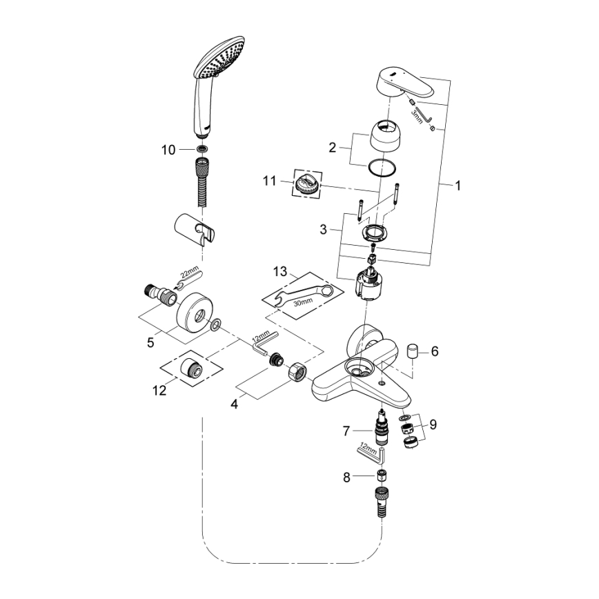 GROHE 33395002 - EURODISC COSMOPOLITAN ammehana, kiiltävä kromi