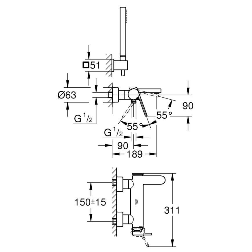 GROHE 33547003 - Ammehana PLUS, kiiltävä kromi