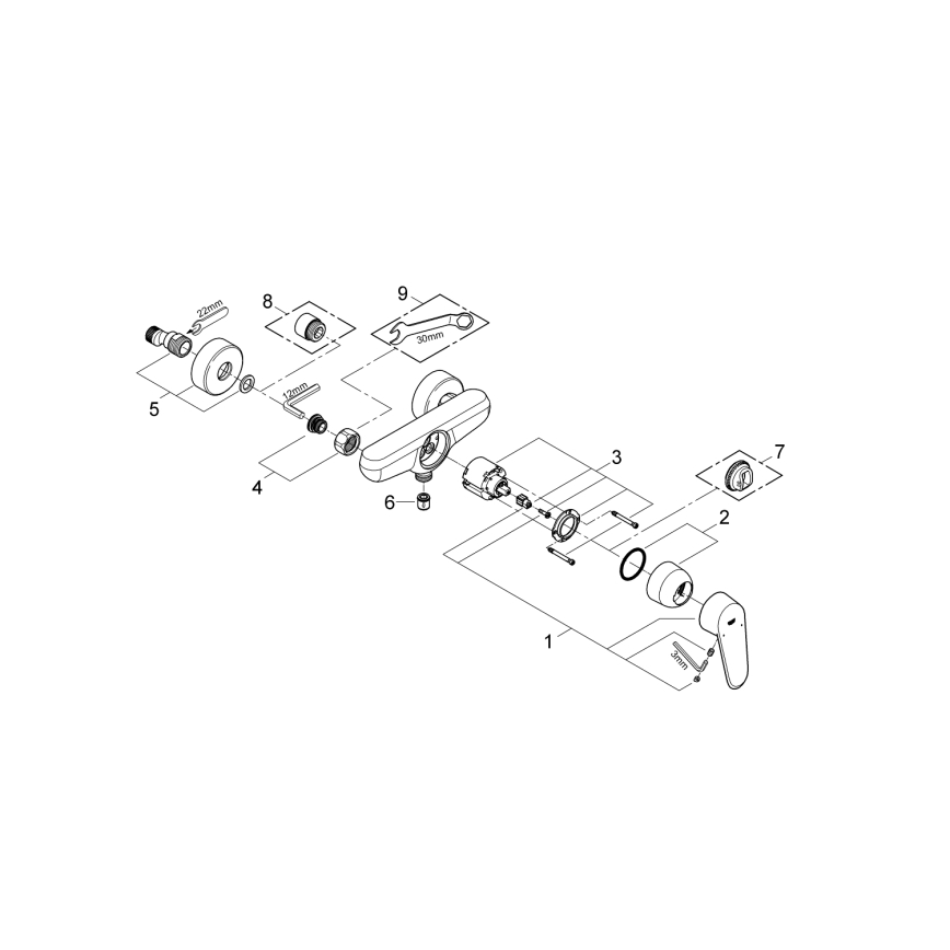 GROHE 33569002 - EURODISC COSMOPOLITAN suihkuhana DN 15 kiiltävä kromi