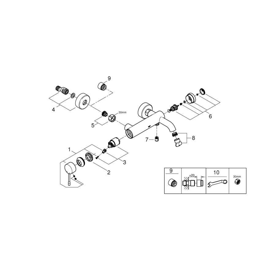 GROHE 33624GN1 - ESSENCE 193 mm ammehana, kultainen