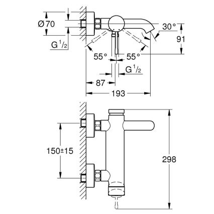 GROHE 33624GN1 - ESSENCE 193 mm ammehana, kultainen
