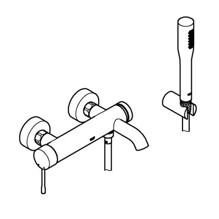 GROHE 33628001 - ESSENCE kylpyammesetti sekoittajalla DN 15, kiiltävä kromi