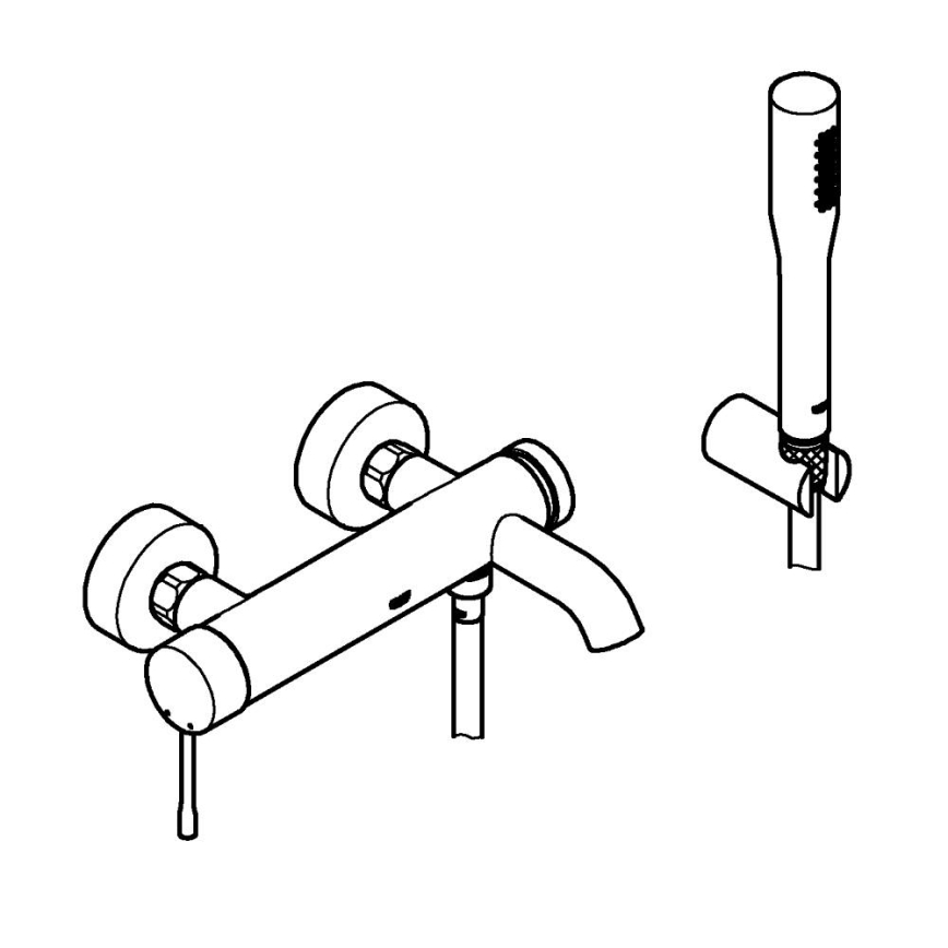 GROHE 33628001 - ESSENCE kylpyammesetti sekoittajalla DN 15, kiiltävä kromi