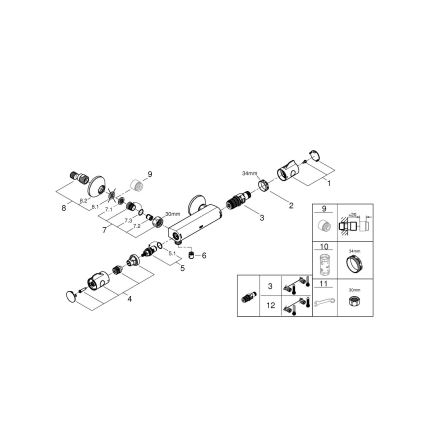 GROHE 34558000 - Termostaattinen suihkusekoitin GROHTHERM 800 DN 15 kiiltävä kromi