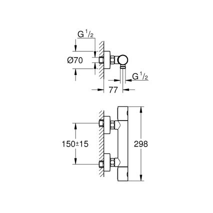 GROHE 34773000 - Termostaattinen suihkusekoitin PRECISION GET DN 15 kiiltävä kromi