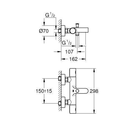 GROHE 34774000 - Termostaattinen ammehana PRECISION GET DN 15 kiiltävä kromi
