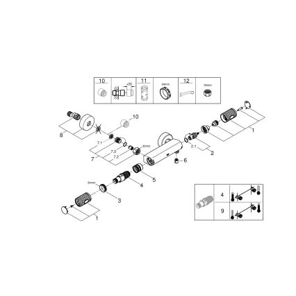 GROHE 34790000 - Termostaattinen suihkusekoitin PRECISION FEEL DN 15 kromi