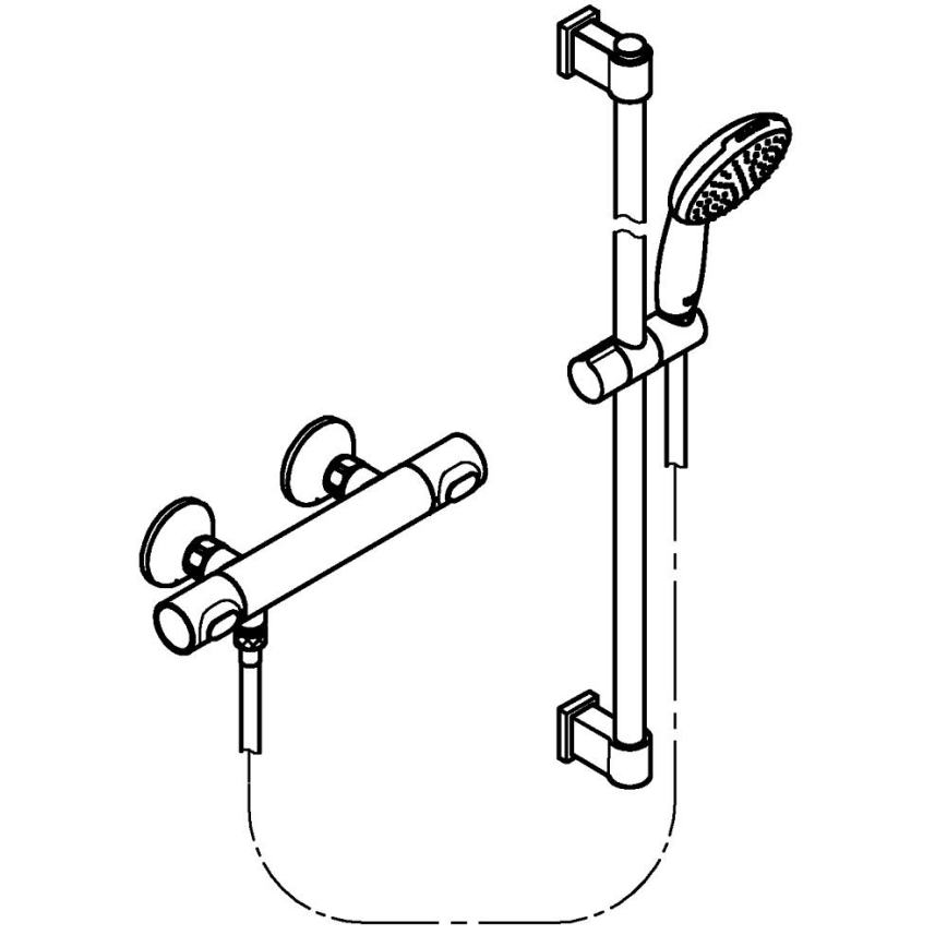 GROHE 34805001 - Termostaattinen suihkuhana PRECISION FLOW DN 15 kromi
