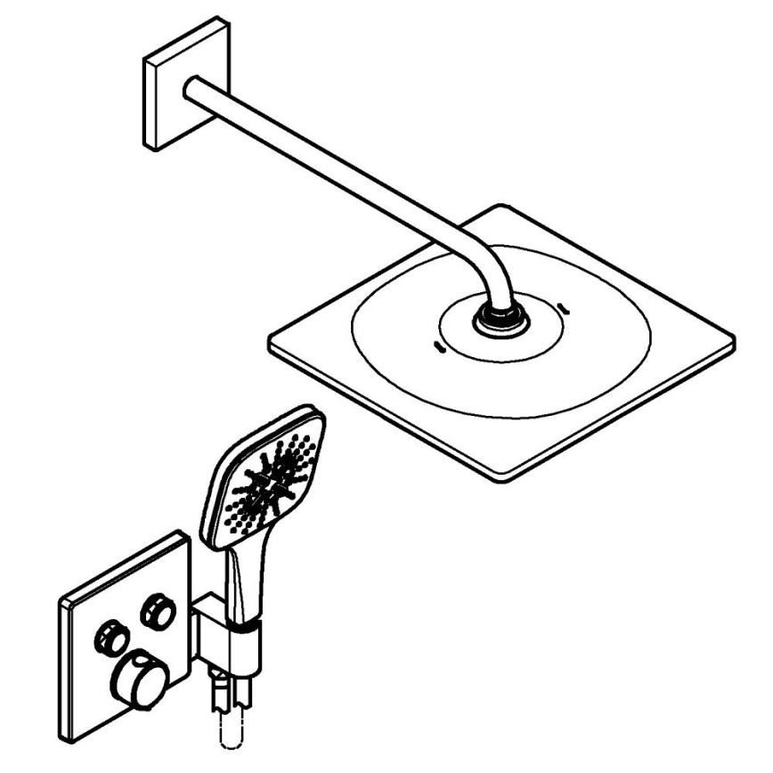 GROHE 34876000 - Suihkujärjestelmä PRECISION SMARTCONTROL 310 × 310 mm kromi