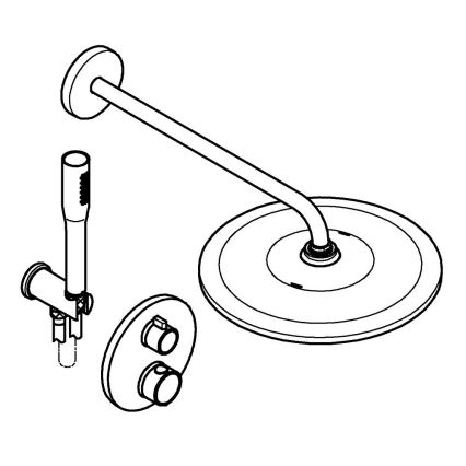 GROHE 34880000 - Uppoasennettava staattinen suihkuhana GROHTHERM SMARTCONTROL, kromi