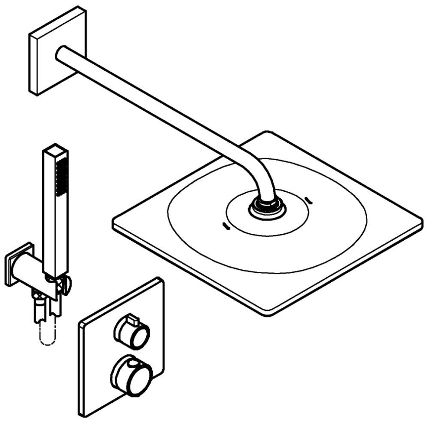GROHE 34881000 - Uppoasennettava suihkujärjestelmä PRECISION 310 × 310 mm kiiltävä kromi