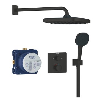 GROHE 348822430 - PRECISION suihkusarja 250 × 250 mm musta