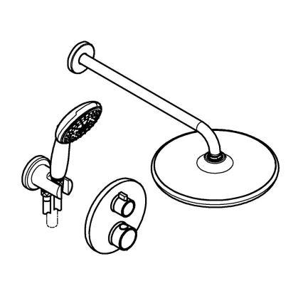 GROHE 348832430 - Suihkusetti VITALIO START 250 mm musta