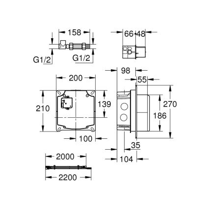 GROHE 36264001 - Piilotettu asennussarja ESSENSE E kiiltävä kromi