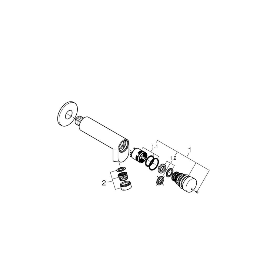 GROHE 36266000 - Automaattisesti sulkeutuva seinään asennettava venttiili EUROECO COSMOPOLITAN T DN 15 kromi