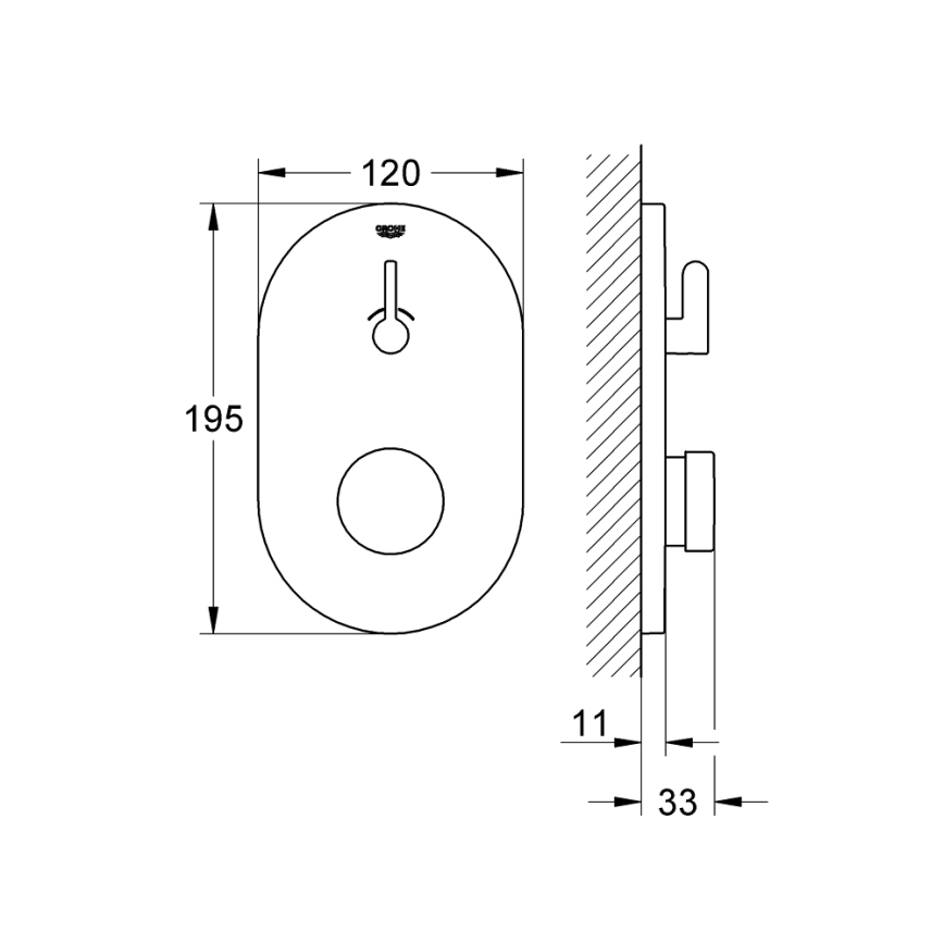 GROHE 36321000 - Automaattisesti sulkeutuva suihkuhana EUROSMART COSMOPOLITAN T kromi