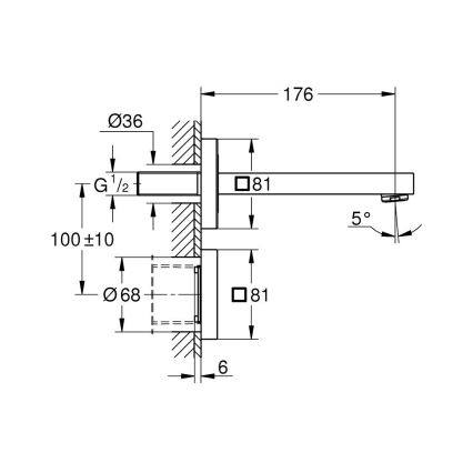 GROHE 36442000 - EUROCUBE E infrapuna-elektroninen hana, kiiltävä kromi