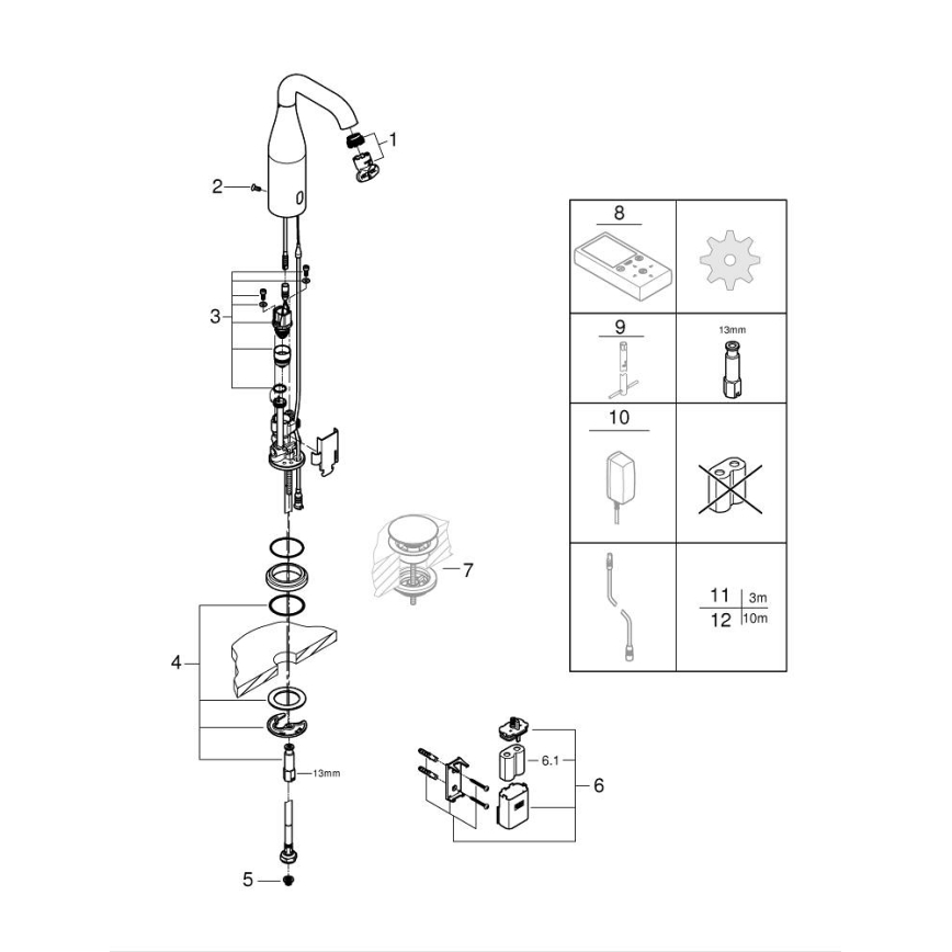 GROHE 36446000 - ESSENCE E infrapuna-elektroninen hana, kiiltävä kromi