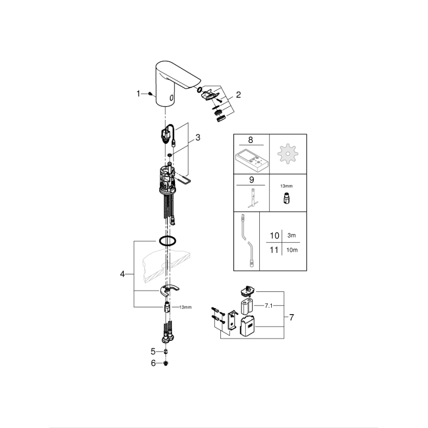 GROHE 36452000 - Infrapunaelektroninen pesuallashana BAU COSMOPOLITAN E kromi