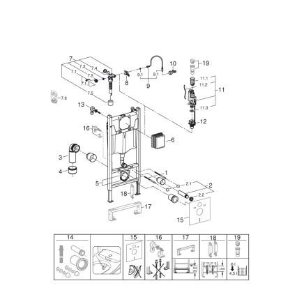 GROHE 36497000 - SOLIDO WC-moduuli 1,13 m valkoinen